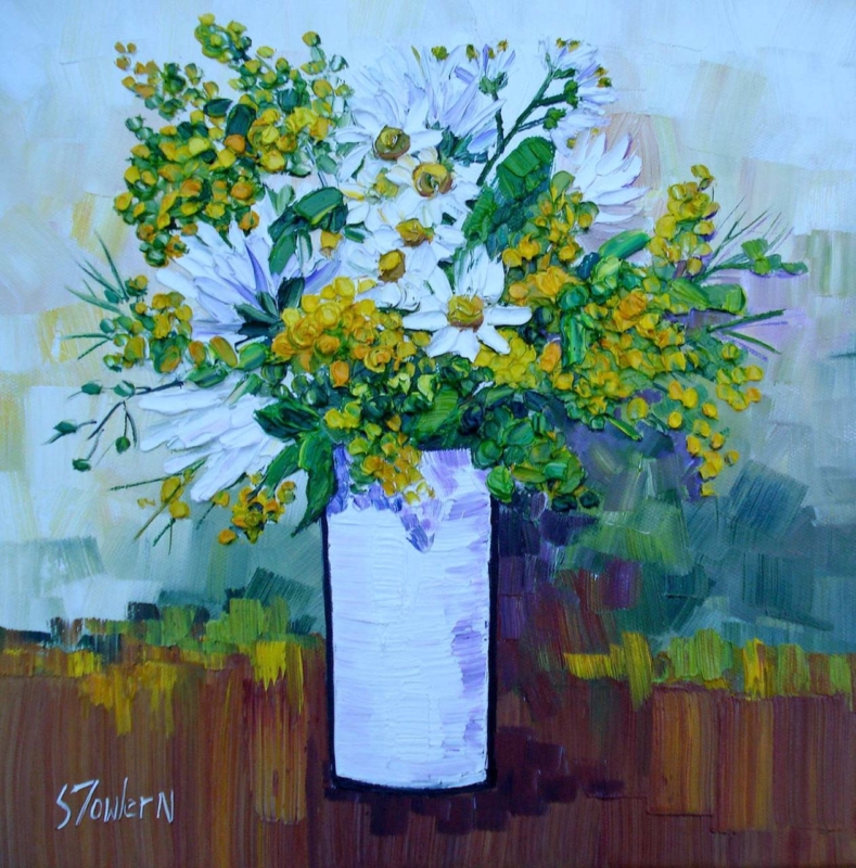 Image of White Daisies with Gorse by Sheila Fowler